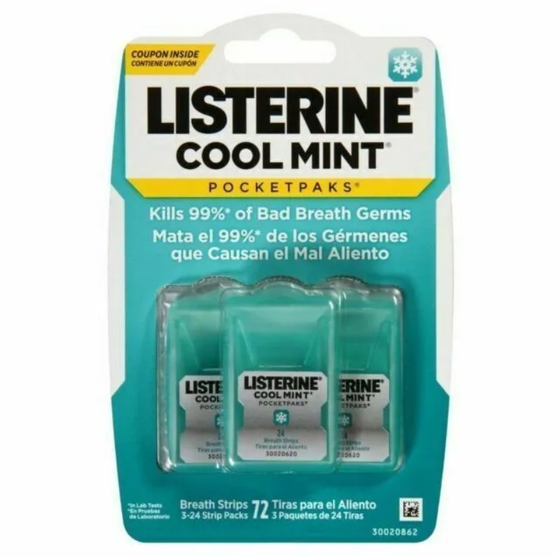 Listerine%20Cool%20Mint%20Pocketpaks%20Nefes%20Şeritleri%2024’lü%20Şerit%20Paketi%20-%203’lü%20Paket