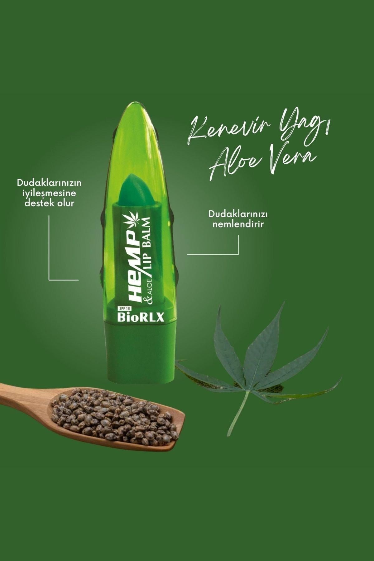 BioRLX%20Hemp%20Kenevir%20Aloe%20Lip%20Balm%20Renksiz%20SPF15%203,5%20gr