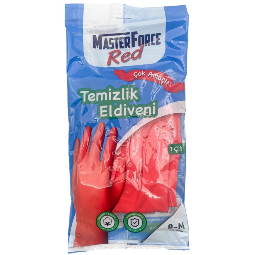 Masterforce%20Kırmızı%20Temizlik%20Eldiveni%20Medium%20No:%207%20-%207,5