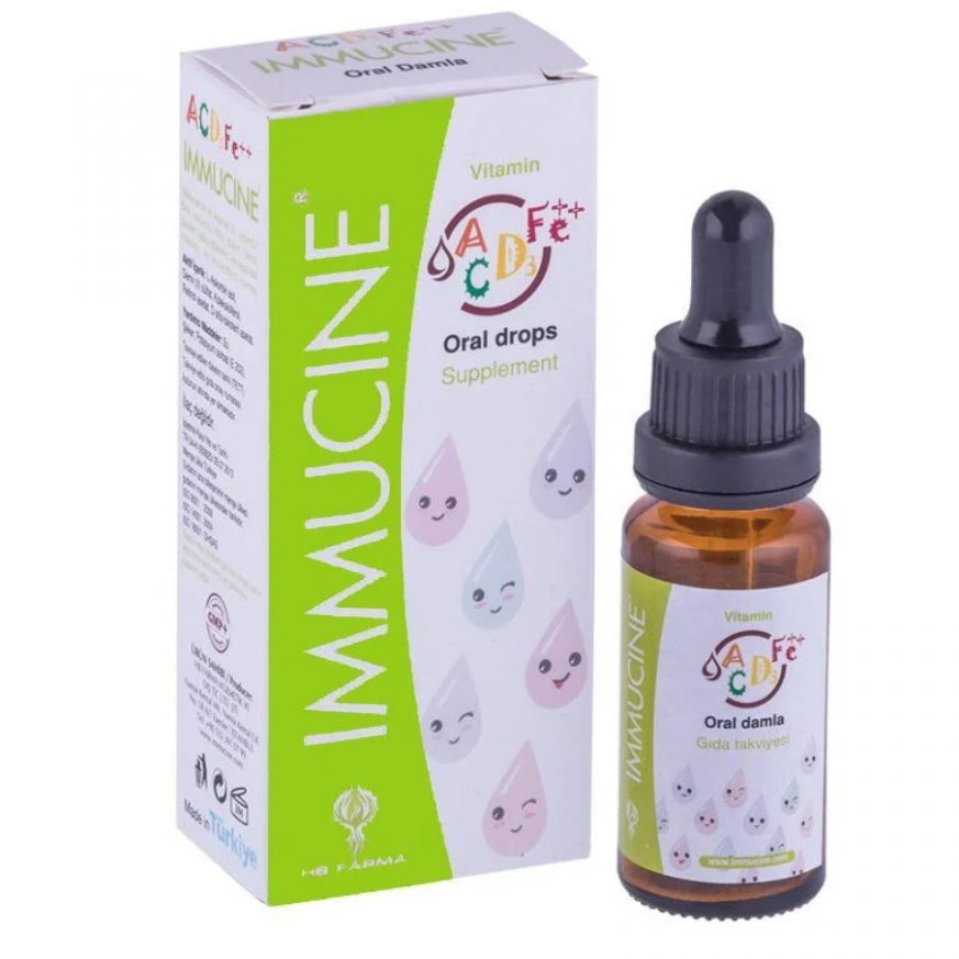 IMMUCINE%20A%20C%20D3%20FE++%20VİTAMİN%20MİNERAL%20İÇEREN%2020ML%20ORAL%20DAMLA