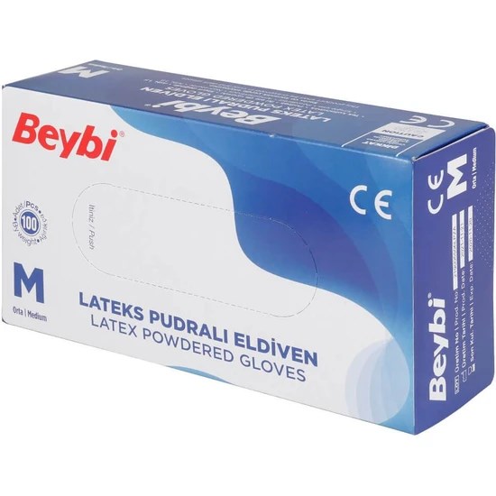 Beybi%20Lateks%20Eldiven%20Pudralı%20Medium%20100’lü