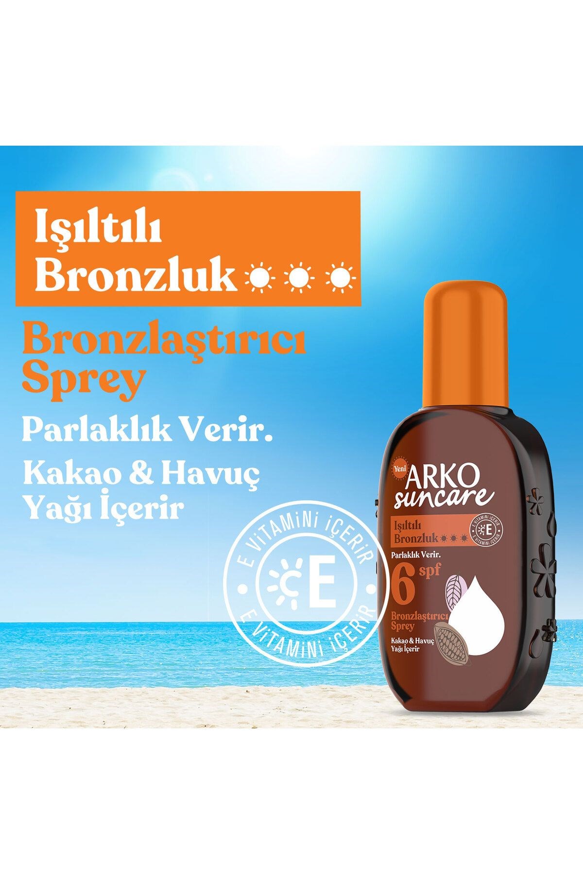 Arko%20Suncare%20Işıltılı%20Bronzlaştırıcı%20Sprey%20SPF6%20200%20ml