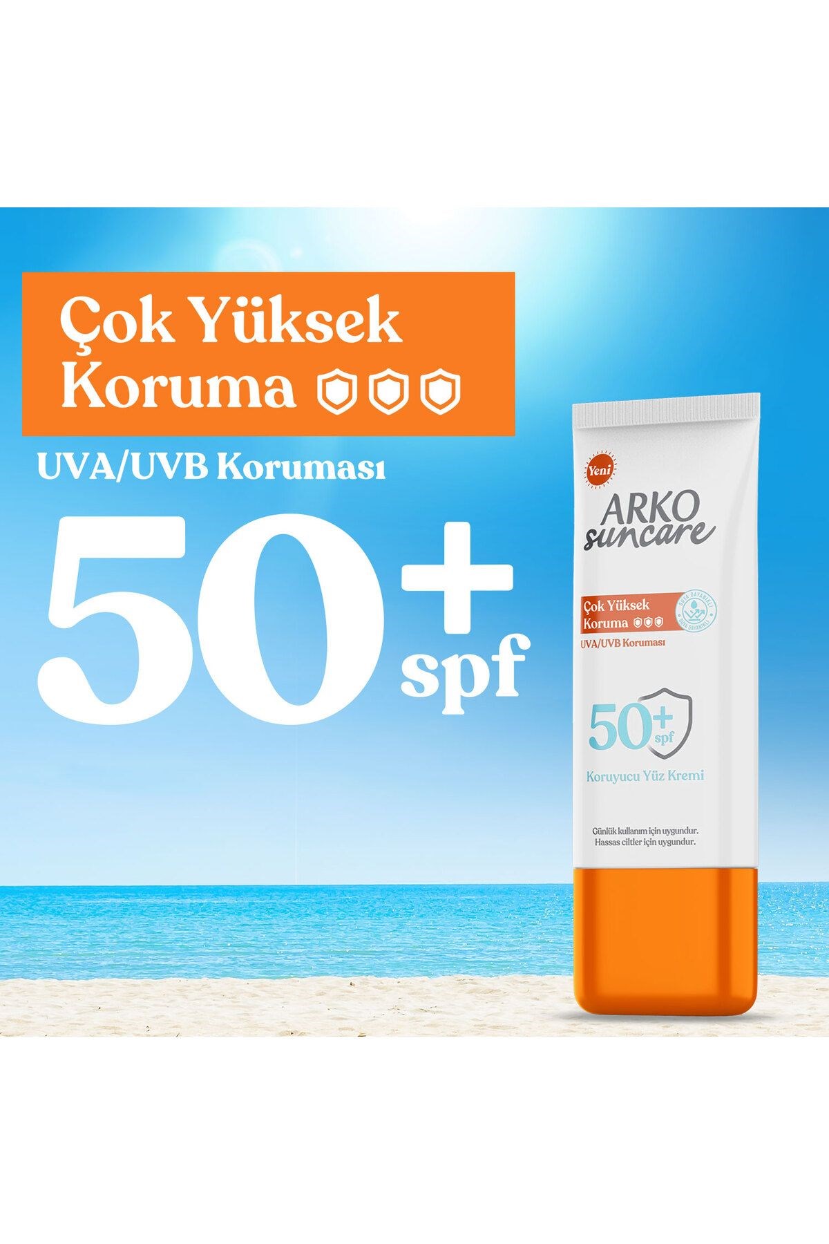 Arko%20Suncare%20Çok%20Yüksek%20Koruma%20SPF50+%20Kouyucu%20Yüz%20Kremi%2050%20ml