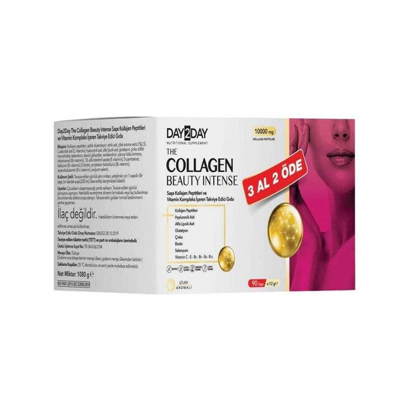 Day2Day%20The%20Collegen%20Beauty%20Çilek%20Aromalı%2010000%20mg%2030%20Saşe%20-%203%20Al%202%20Öde