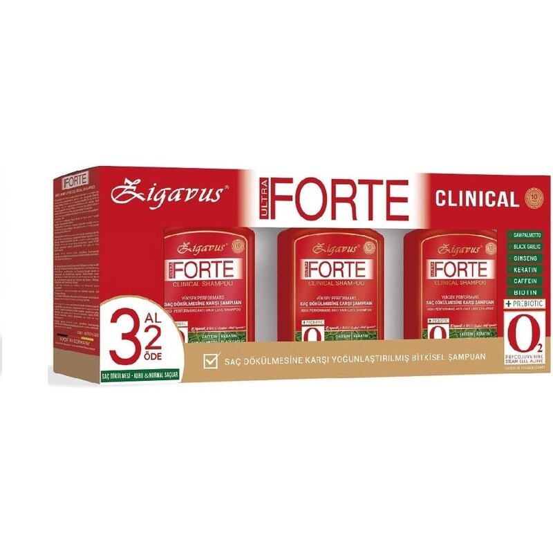 Zigavus%20Forte%20Ultra%20Clinical%20Kuru%20&%20Normal%20Saçlar%20için%20300%20ml%20-%203%20Al%202%20Öde