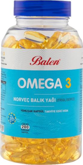 Balen Omega 3 Norveç Balık Yağı Trigliserid 200 Yumuşak Kapsül