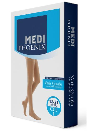 Mediphoenix Diz Üstü Burnu Açık Varis Çorabı 20-30 mmhg No: 2