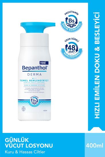 Bepanthol Derma Temel Nemlendirici Günlük Vücut Losyonu  Kuru ve Hassas Ciltler 400 ml