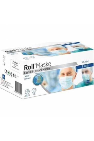 Roll Maske Sterıl Lastikli 3 Katlı 50 Adet